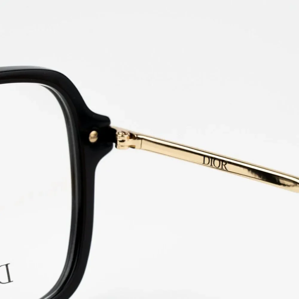 NEW Dior GEMDIORO S5I CD50056I 001 1200 Shiny Black Women Square Eyeglasses